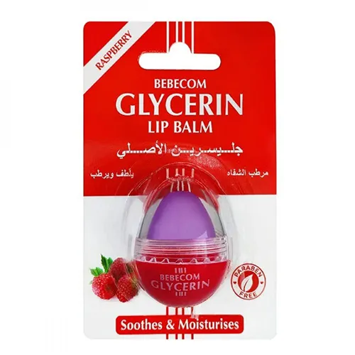 Bebicom Glycerin Raspberry Lip Balm for Moisturizing and Treating Chapped Lips, 10g