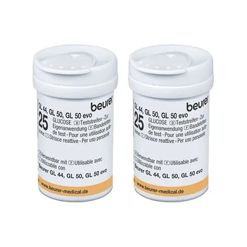 Beurer Blood Glucose Test Strips, 50 Strips, MG 202