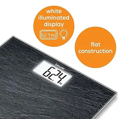 Beurer Digital Glass Body Scale 150kg, Dark Grey, GS 203 - Image 3