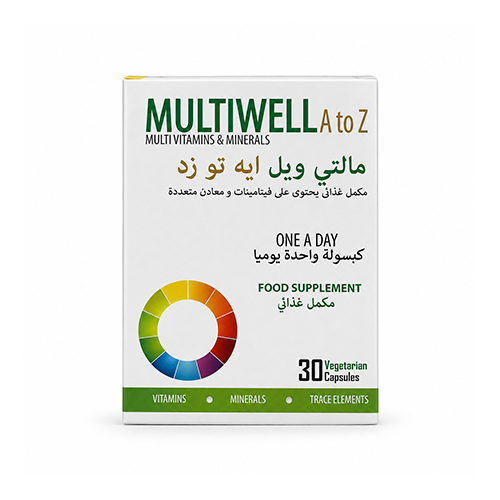 مالتي ويل A To Z , لدعم الصحة العامة 24 فيتامين ومعدن ، 30 كبسولة