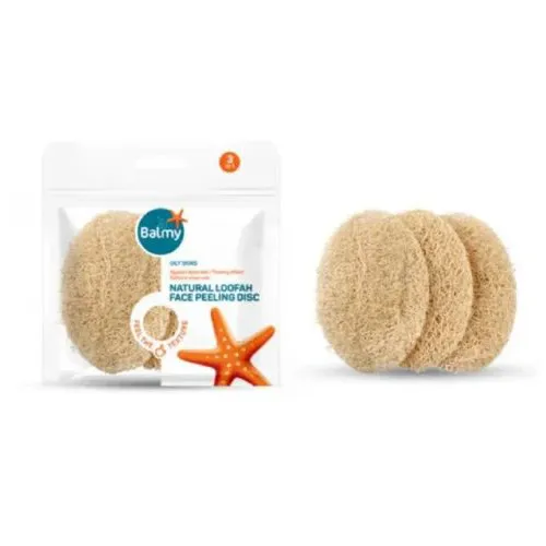 Natural Loofah & Facial Exfoliator from Palmy, 3 Pieces