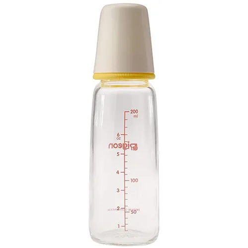 Pigeon Glass Feeding Bottle with White Cap, 200 ml