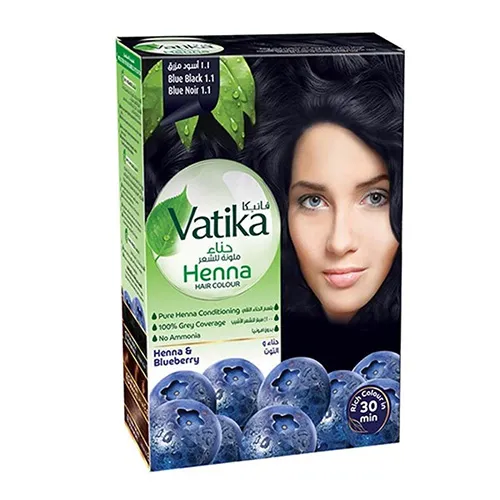 Vatika Henna Hair Color With Blackberry Blue Black 1.1