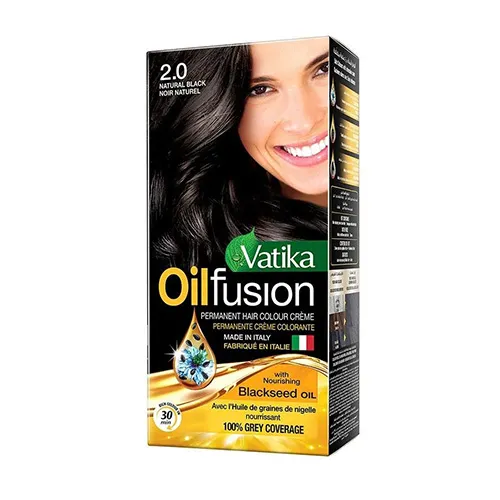 Vatika Oil Fusion Permanent Hair Color, Natural Black 2.0