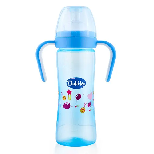 Baby Feeding Bottle With Handle from Bubbles Classic, Blue, 270 ml