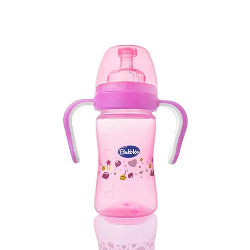 Baby Feeding Bottle With Handle from Bubbles Classic, Rose, 180 ml