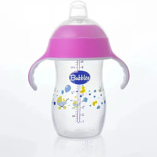 Baby Training Cup with Handle, Pink from Bubbles 280 ml