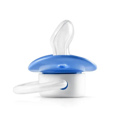 Beveled Pacifier for 6M, Light Blue from Bubbles