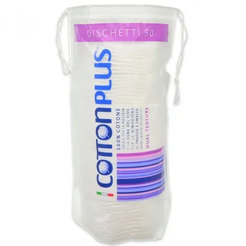 Cotton Plus Cosmetic Pads Italian Round for Women , 120 Pcs