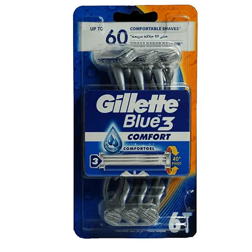 Gillette Blue3 Comfort Disposable Men's Razor , 6 Pcs
