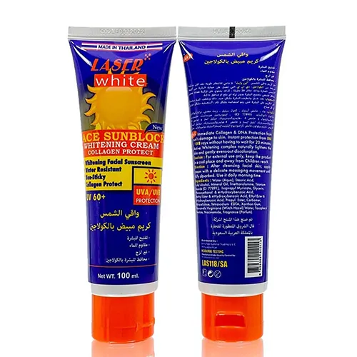 Laser White Skin Whitening Cream with Sunscreen & Collagen Protection , 100 ml