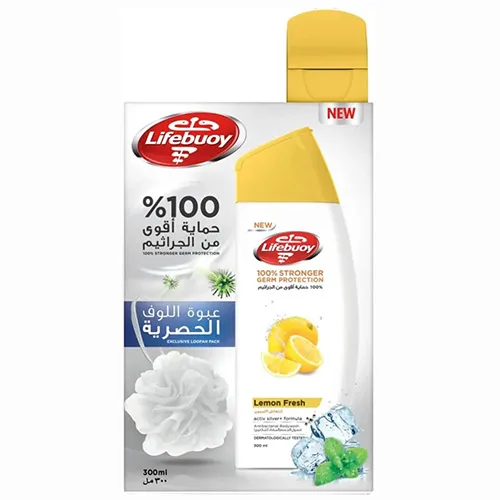 Lifebuoy Lemon Fresh Body Wash, 300 ml + Loofah