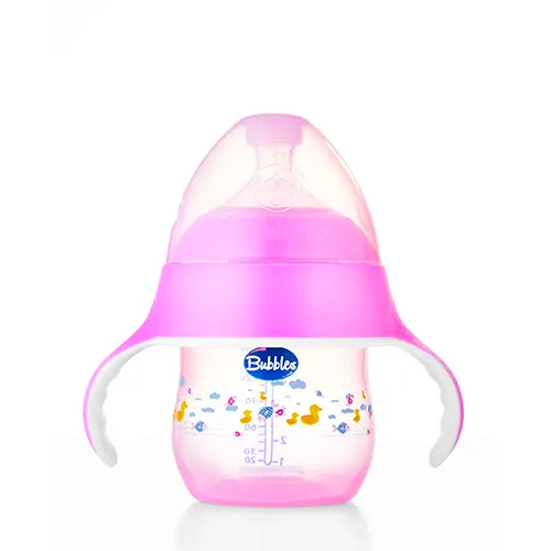 Natural Baby Feeding Bottle With Handle from Bubbles, Rose, 150 ml