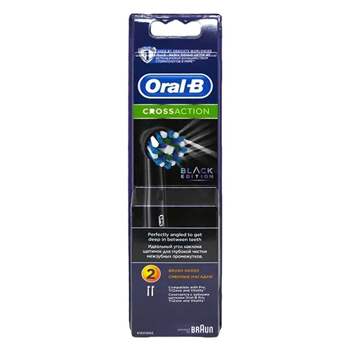 Oral-B Replacement Brush Cross Action Black Edition , 2 Pcs