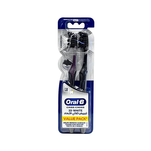 Oral-B Toothbrush 3D White Charcoal Soft  , 1+1