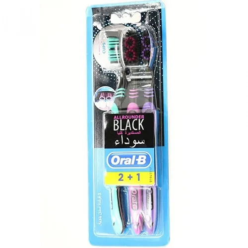Oral-B  Toothbrush Black ALLROUNDER Medium  , 2+1
