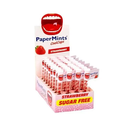 Paper Mint Mouth Freshener Strawberry Cooling Pearls , 18 Pcs