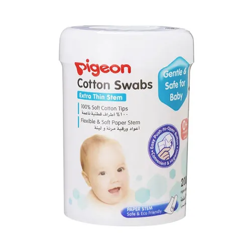 Pigeon Baby Cotton Swabs for Ears, 100 Pieces