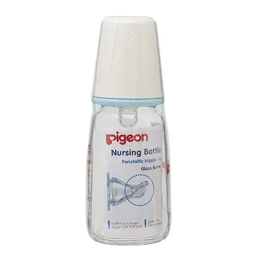 Pigeon Baby Glass Feeding Bottle With Flexible Nipple, 120ml