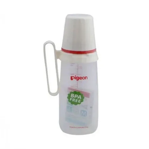 Pigeon Baby Plastic Bottle With White Cover & Handle, 240ml