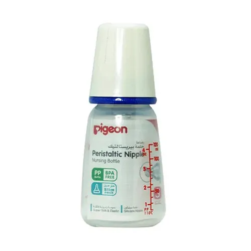 Pigeon Baby Plastic Feeding Bottle With White Lid, 120ml
