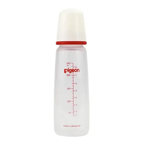 Pigeon Baby Plastic Feeding Bottle With White Lid, 240ml