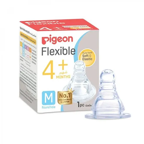 Pigeon Flexible Silicone Nipple, Size M +4 Months, 1 Piece