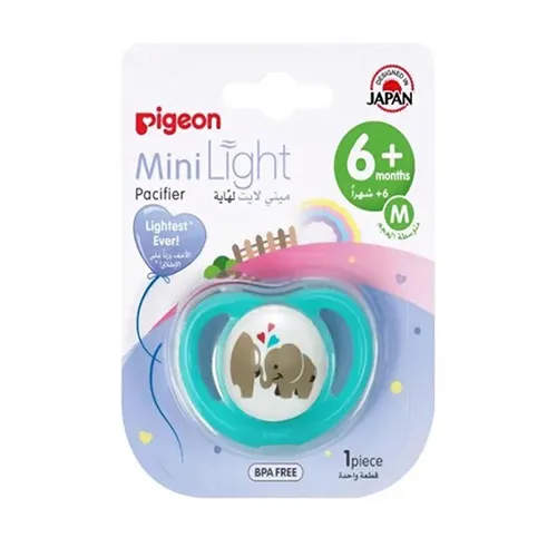 Pigeon MiniLight Pacifier Elephant Design Medium, From 6+ Months, 1pc