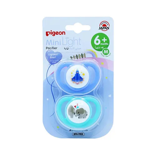 Pigeon MiniLight Pacifier Lightweight Silicone Medium From 6+ Months, 2 Pieces