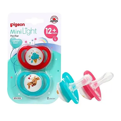 Pigeon Pacifier With Giraffe & Ice Cream Design Large From 12+ Months, 2 Pieces