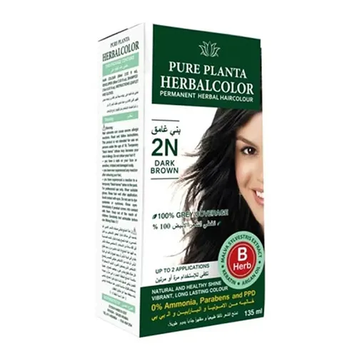 Pure Planta 2N One Permanent Vegan Hair Dye Dark Brown , 135 ml