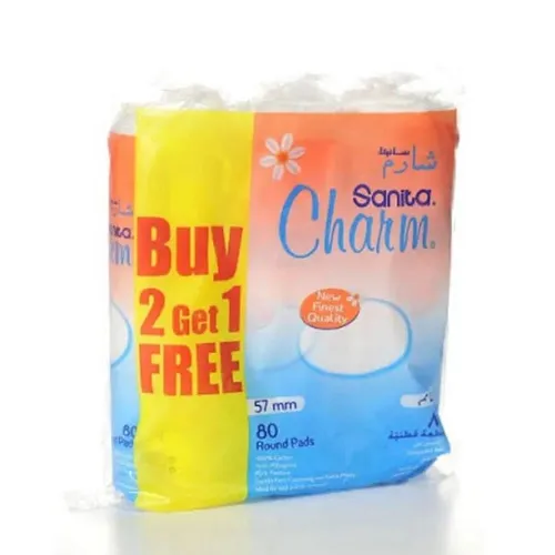 Sanita Charm Facial Cleansing Cotton Pads, 80 pieces 2+1 offer