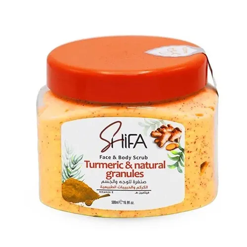 Shifa Face & Body Scrub with Turmeric & Natural Spheres , 500 ml