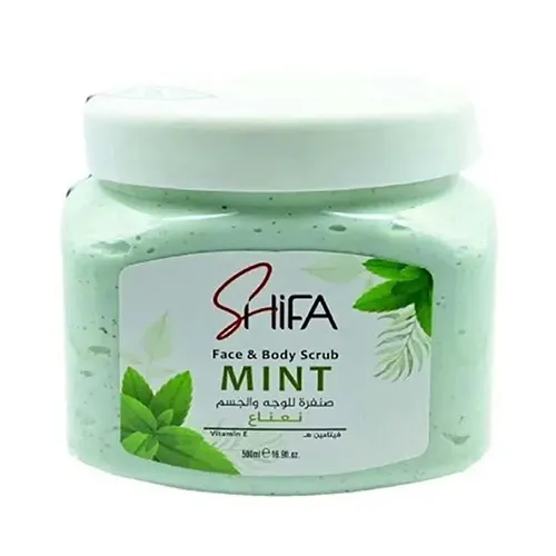 Shifa Face and Body Scrub with Mint Extract , 500 ml