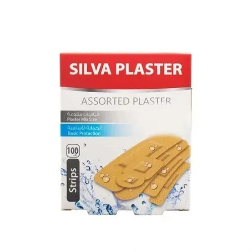 Silva Waterproof Wound Plaster Assorted Sizes , 100 Pcs