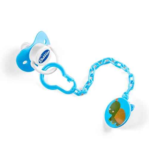 Soother Pacifier with Chain for 3 Months from Bubbles Blue
