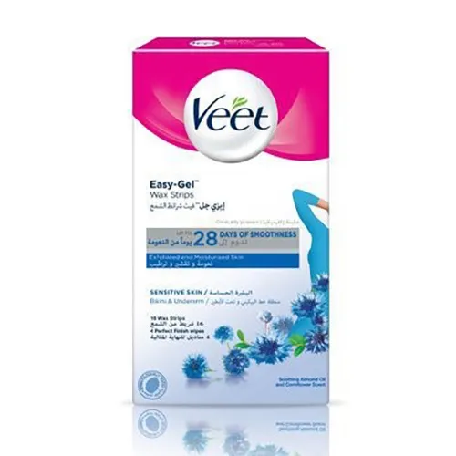 Veet Hair Remover Wax Strips for Underarm Sensitive Skin For Women , 16 Strips